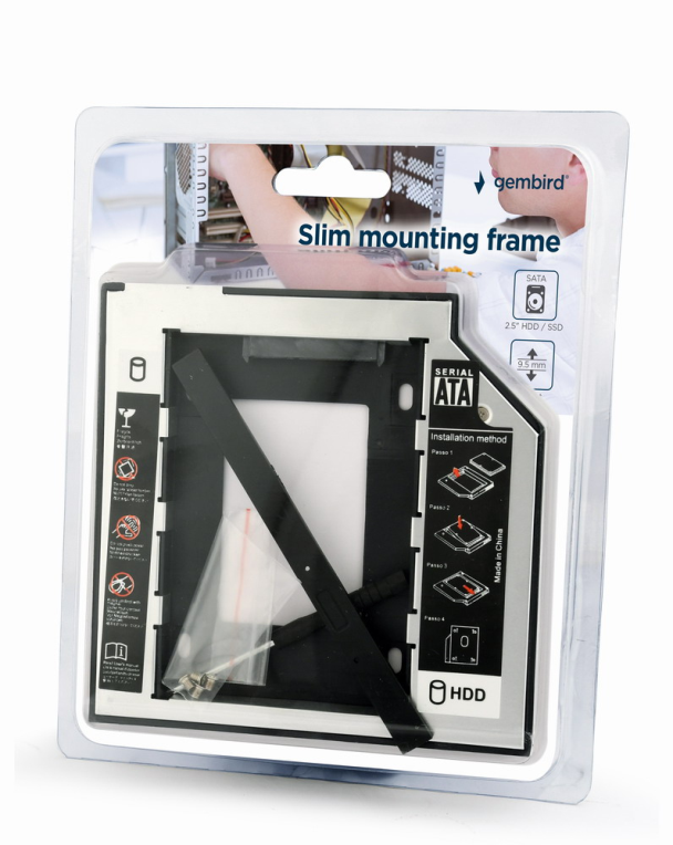 BASTIDOR GEMBIRD HD SATA 2,5" A 5,25" SLIM PC DVD RW 9,5MM