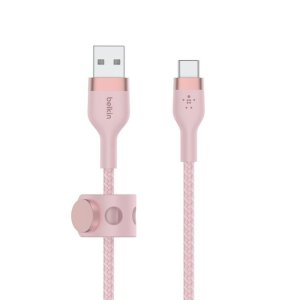 CABLE BELKIN CAA011DS1MPK USB-C A LIGHTNING TRENZADO DE SILICONA 1M COLOR ROSA