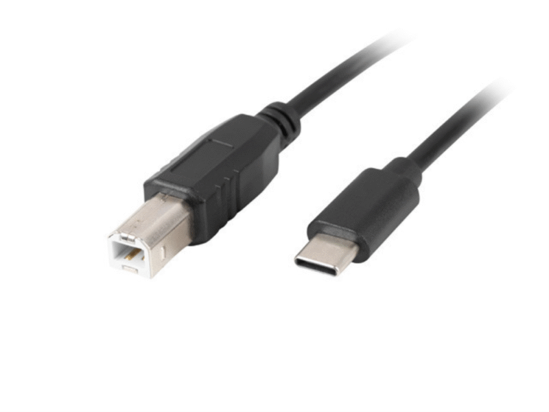 CABLE LANBERG USB C MACHO A USB B 2.0 MACHO 1.8M NEGRO