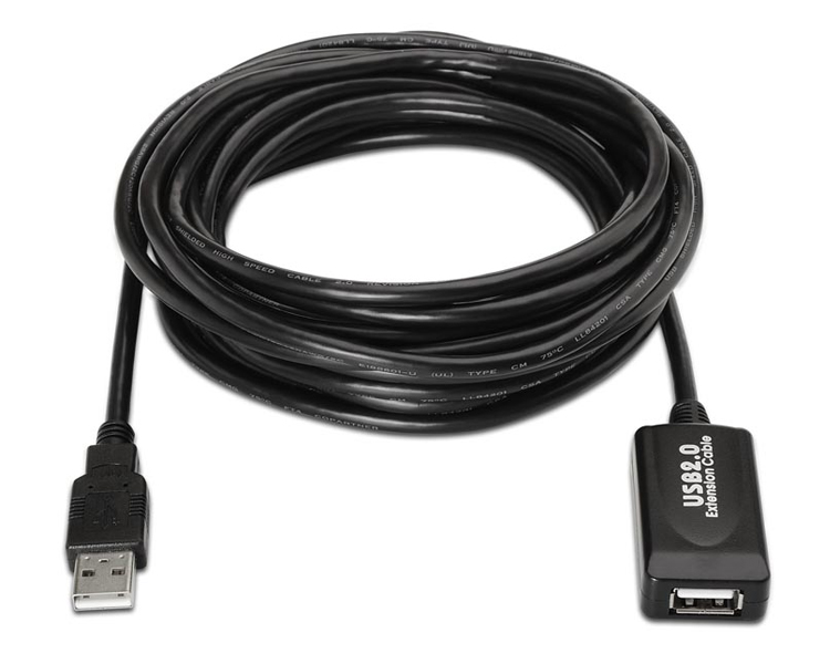 CABLE EXTENSION USB 2.0 TIPO A/M-A/H 5M NEGRO NANOCABLE