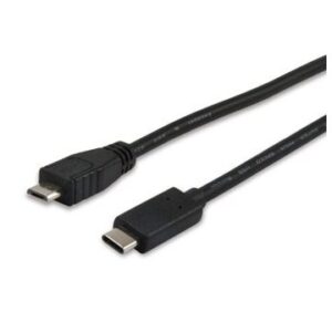 CABLE USB-C MACHO  USB MICRO B MACHO 1 METRO EQUIP 12888407 para carga (3A) o datos (480mb/s)