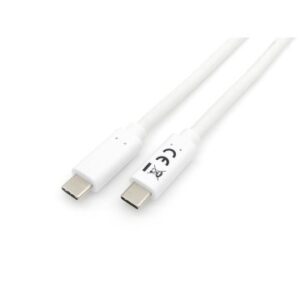 CABLE USB-C MACHO USB-C MACHO USB 3.2 1M TRANSFERENCIA 5G 3A (60W) COLOR BLANCO