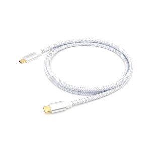 CABLE USB-C MACHO USB-C MACHO USB 3.2 2M TRANSFERENCIA 10G 5A (100W) COLOR BLANCO