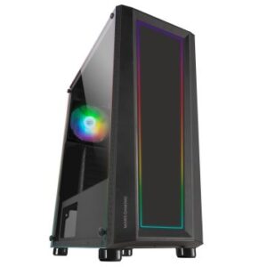 CAJA ATX SEMITORRE GAMING MARS GAMING MC-ART BLACK LATERAL Y FRONTAL PERSONALIZABLE CON ILUMINACION