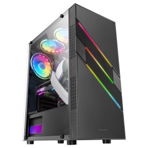 CAJA ATX SEMITORRE GAMING MARS GAMING MC-U3 XL BLACK FRONTAL ARGB CON VENTILADOR TRASERO SINCRONIZAD