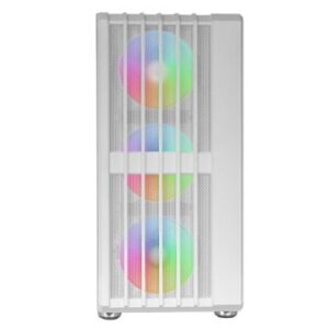 CAJA ATX SEMITORRE GAMING MARS GAMING MCVAULTW FRONTAL BLANCO MALLA VERTICAL 4x120mm ARGB 3xPCI VERT
