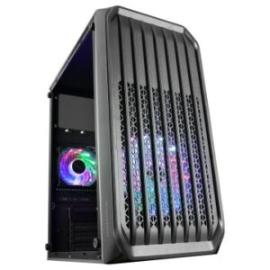 CAJA MICROATX GAMING MARS GAMING MC-S2 BLACK FRONTAL CON VENTILADOR FRGB VENTANA LATERAL SIN F.A