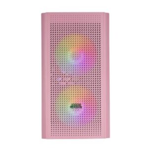 CAJA MICROATX GAMING MARS GAMING MC300 PINK FRONTAL MESH 3xVENTILADORES 120mm RGB LATERAL DE CRISTAL