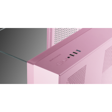 CAJA MICROATX GAMING MARS GAMING MCVISIONMP TRIPLE CRISTAL TEMPLADO GPU 330mm 1x3.5 1x2.5 ROSA