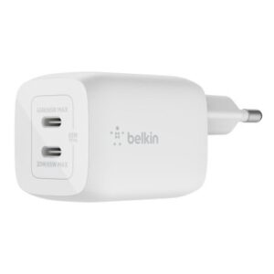 CARGADOR USB-C BELKIN 65W WCH013VFWH 2xUSB-C GAN BOOST CHARGE PRO 65w