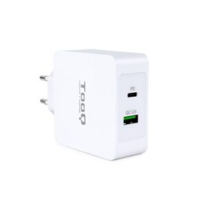 CARGADOR USB TOOQ TQWC-2S03WT USB-C PD + USB A QC3.0 BLANCO