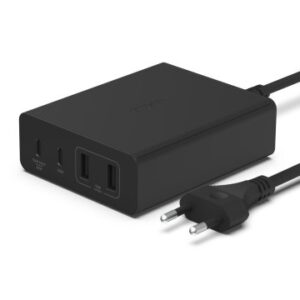 CARGADOR USB-C BELKIN 108W WCH010VFBK 2XUSB-C 2XUSB-A GAN BOOST CHARGE NEGRO