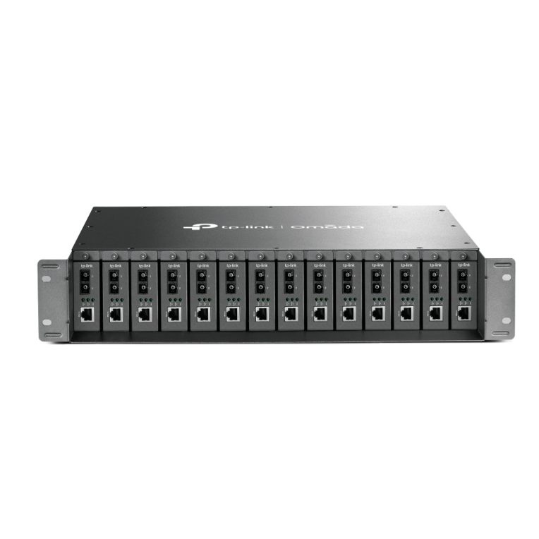 CHASIS TP-LINK BASTIDOR PARA 14 SLOTS NO GESTION PARA RACK DE 19" SOPORTA FUENTE REDUNDANTE