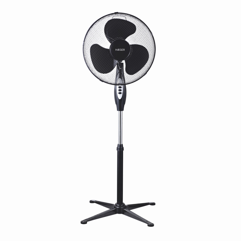 VENTILADOR DE PIE CROSS WIND NEGRO HAEGER