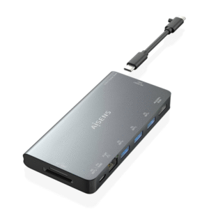 DOCK AISENS 8 EN 1 USB-C A HDMI-RJ45-3USBA-USBC-SD-MICROSD 10CM ASUC-8P015-GR