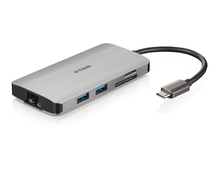 D-LINK DOCKING S USB-C 8 EN 1 HDMI/ETHERNET/LECTOR TARJETAS/SUMINISTRO ELECTRICO