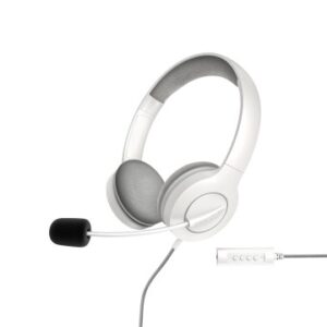 HEADSET ENERGY SISTEM OFFICE 3 WHITE DIADEMA AJUSTABLE MICROFONO RETRACTIL CONEXION JACK 3.5mm Y USB