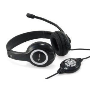 HEADSET USB EQUIP LIFE MICROFONO FLEXIBLE CONTROL DE VOLUMEN COLOR NEGRO / BLANCO