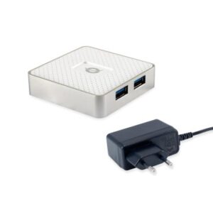 HUB USB 3.0 CONCEPTRONIC HUBBIES03W 4 PUERTOS USB 3.0 CON ALIMENTADOR COLOR BLANCO