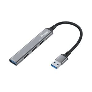 HUB USB 3.0 EQUIP LIFE USB 1 PUERTO USB 3.0 3 PUERTOS USB 2.0 CARCASA ALUMINIO