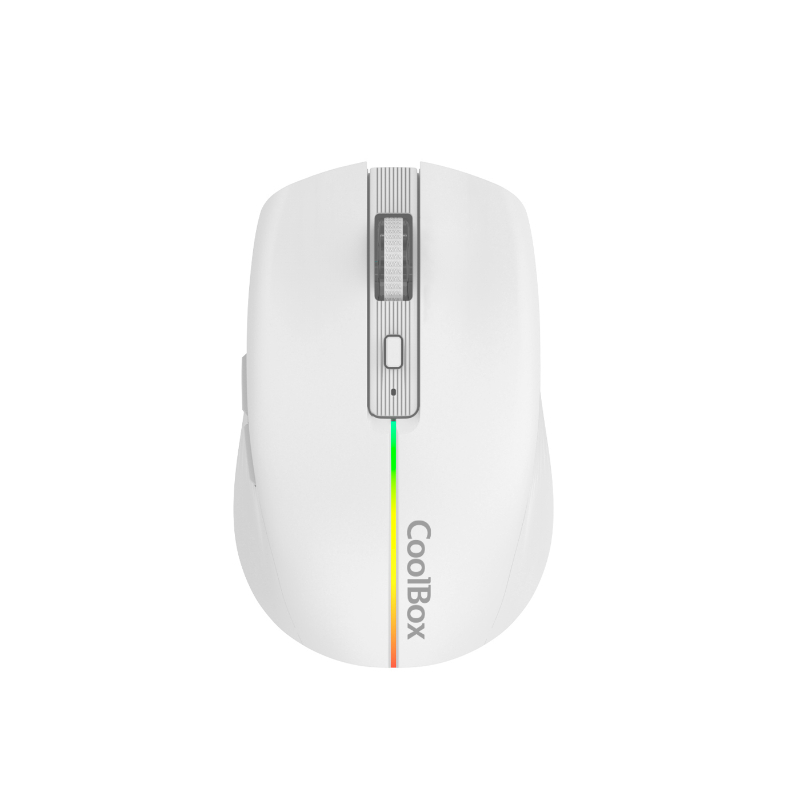 RATON GAMING OPTICO WIRELESS RECARGABLE W01 RGB BLANCO COOLBOX
