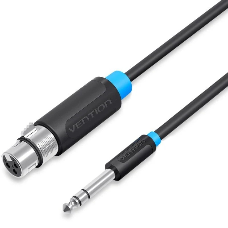 CABLE AUDIO ESTEREO JACK 6.5/M XLR/H 3 M NEGRO VENTION