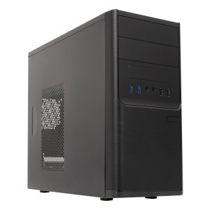 (Km0) CAJA MICRO ATX UNYKA MATX DARK SHADOW CAJA NEGRA CON 2 BAHÍAS DE 5.1/4 CON F.A 300W 85% EE CAS