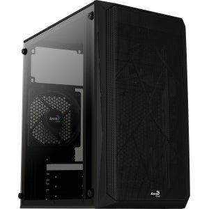 (Km0) CAJA MICROATX GAMING AEROCOOL CS-107 v1 FRONTAL DISEÑO MESH LATERAL TRANSPARENTE ACRILICO CASH