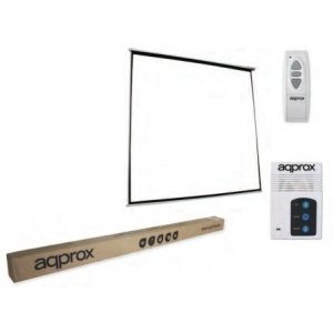 (Km0) PANTALLA MURAL ELECTRICA APPROX (111") 200x200 PROYECTOR TECHO/PARED - Tela blanco mate y tras