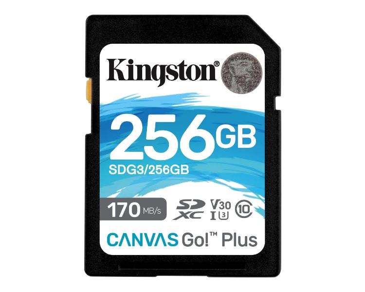 SECURE DIGITAL HC 256 GB CANVAS GO PLUS CLASE10 KINGSTON