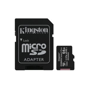 MEMORIA SD MICRO 64GB KINGSTON CLASE 10 + ADAPTADOR CANVAS Select PLUS 100MB/S SDCS2/64GB