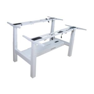 MESA ELECTRICA ERGONOMICA DOBLE "CARA A CARA" ALTURA REGULABLE SIN TABLERO COLOR ESTRUCTURA BLANCO C