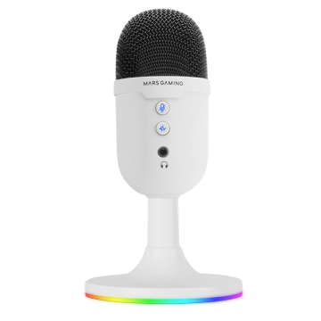 MICROFONO COMPACTO MARS GAMING MMICCX USB BLANCO DE ALTA DEFINICION 196kHz 24BITS ENC ARG BASE