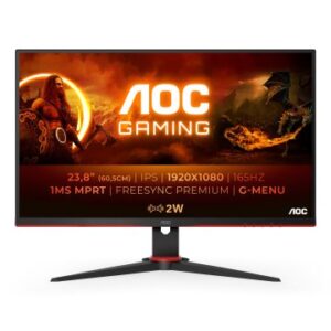MONITOR 24" DP HDMI AOC 24G2SPAE/BK IPS FHD 165hz 1ms 300cd VESA 100x100 2x2W COLOR NEGRO ROJO
