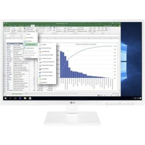 MONITOR 24" DP HDMI VGA DVI LG 24BK55YP-W FHD 75Hz 5ms PIVOTANTE REGULABLE  ALTURA ALTAVOCES BLANCO