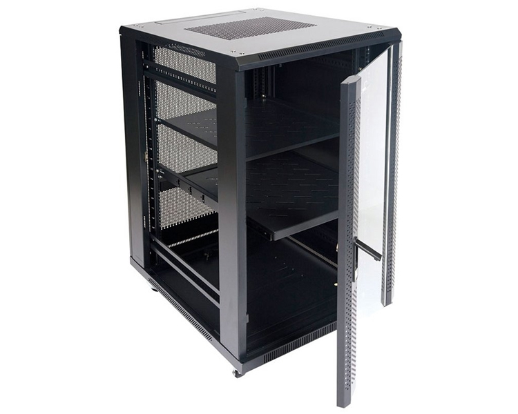 ARMARIO DE SUELO RACK 19'' 22U 800x800 PUERTA DOBLE PERFORADA