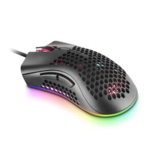 MOUSE MARS GAMING RGB MMEX DISE¥O HIVE BLACK 50-32000 DPI PIXART 3389PRO SWITCH SUPERFICIE PERFORADA