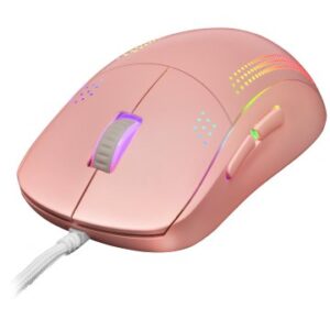 MOUSE MARS GAMING RGB MMPRO PINK AMBIDIESTRO 32K DPI OPTICA PIXART 3335PRO 9 BOTONES 4 DE ELLOS EXTR