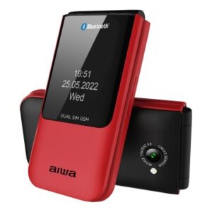 MOVIL SENIOR FP-24RD RED AIWA DISEÑO FLIP DUALSIM BOTONES GRANDES PANTALLA 2.4" BLUETOOTH PUERTO MIC