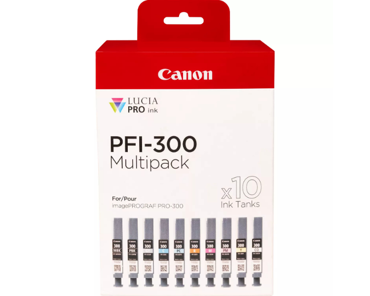 MULTIPACK 10 CARTUCHOS CANON TINTA PFI-300