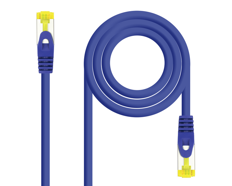 CABLE DE RED LATIGUILLO RJ45 SFTP CAT6A AWG26 1 M AZUL NANOCABLE