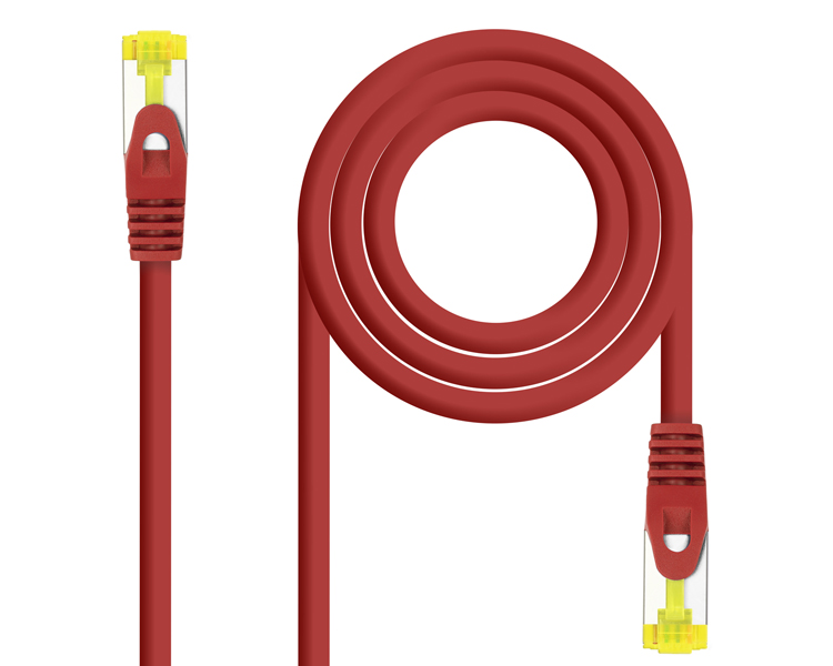 CABLE DE RED LATIGUILLO RJ45 SFTP CAT6A AWG26 1 M ROJO NANOCABLE