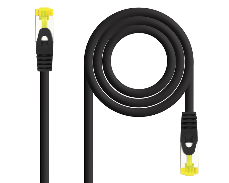 CABLE DE RED LATIGUILLO RJ45 SFTP CAT6A AWG26 2 M NEGRO NANOCABLE