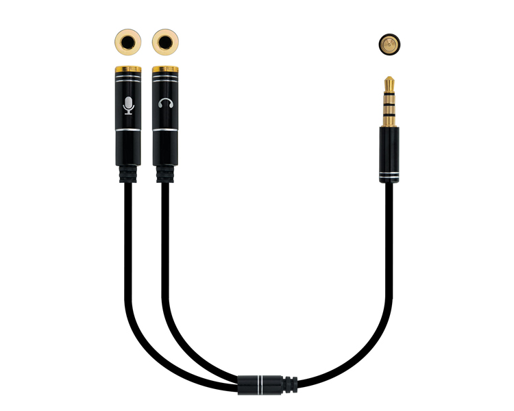 CABLE ADAPTADOR AUDIO JACK 3.5/M JACK 3.5/H 30CM NANOCABLE