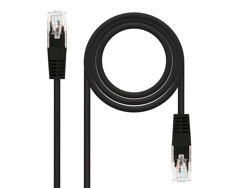 CABLE DE RED LATIGUILLO RJ45 UTP CAT6 AWG24 2 M NEGRO NANOCABLE