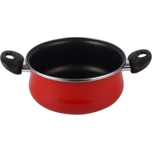 OLLA CON TAPA CRISTAL MAGEFESA K2 ROJO 24 ACERO ANTIADHERENTE ACERO INOXIDABLE TODO TIPO