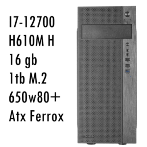 ORDENADOR DX H610M INTEL I7-12700 S1700-16Gb DDR4 3200Mhz-1Tb M.2 -CAJA ATX FERROX-650W 80+
