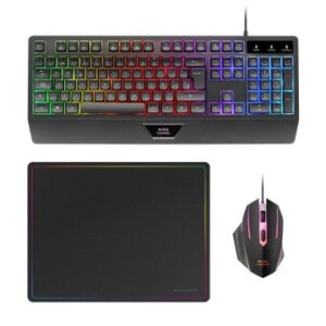 TECLADO MOUSE Y ALFOMBRILLA MARS GAMING MCP124ES RGB H-MECH, MOUSE HUANO RGB 3200dpi, ALFOMBRIL