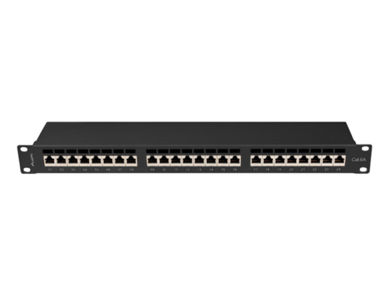 PATCH PANEL 24 PORT 1U 19" CAT.6A FTP BLACK LANBERG