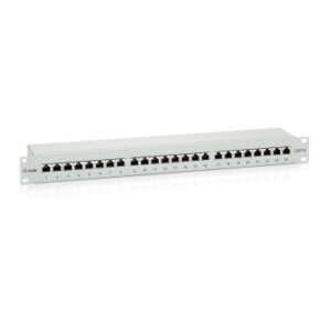 PATCH PANEL 24 PUERTOS PREMIUM CATEGORIA 6 APANTALLADO COLOR GRIS CLARO